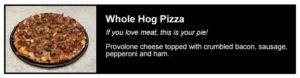 Pizza Cottage Whole Hog